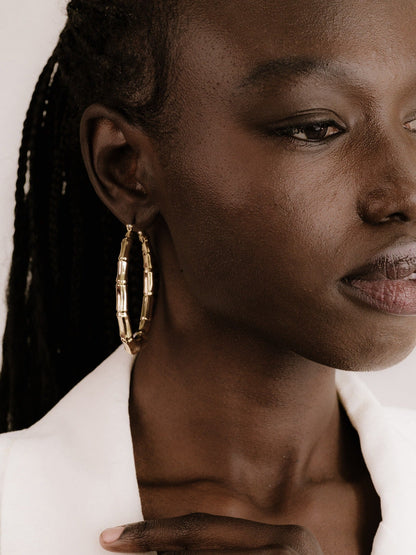 Bamboo Hoop Earrings