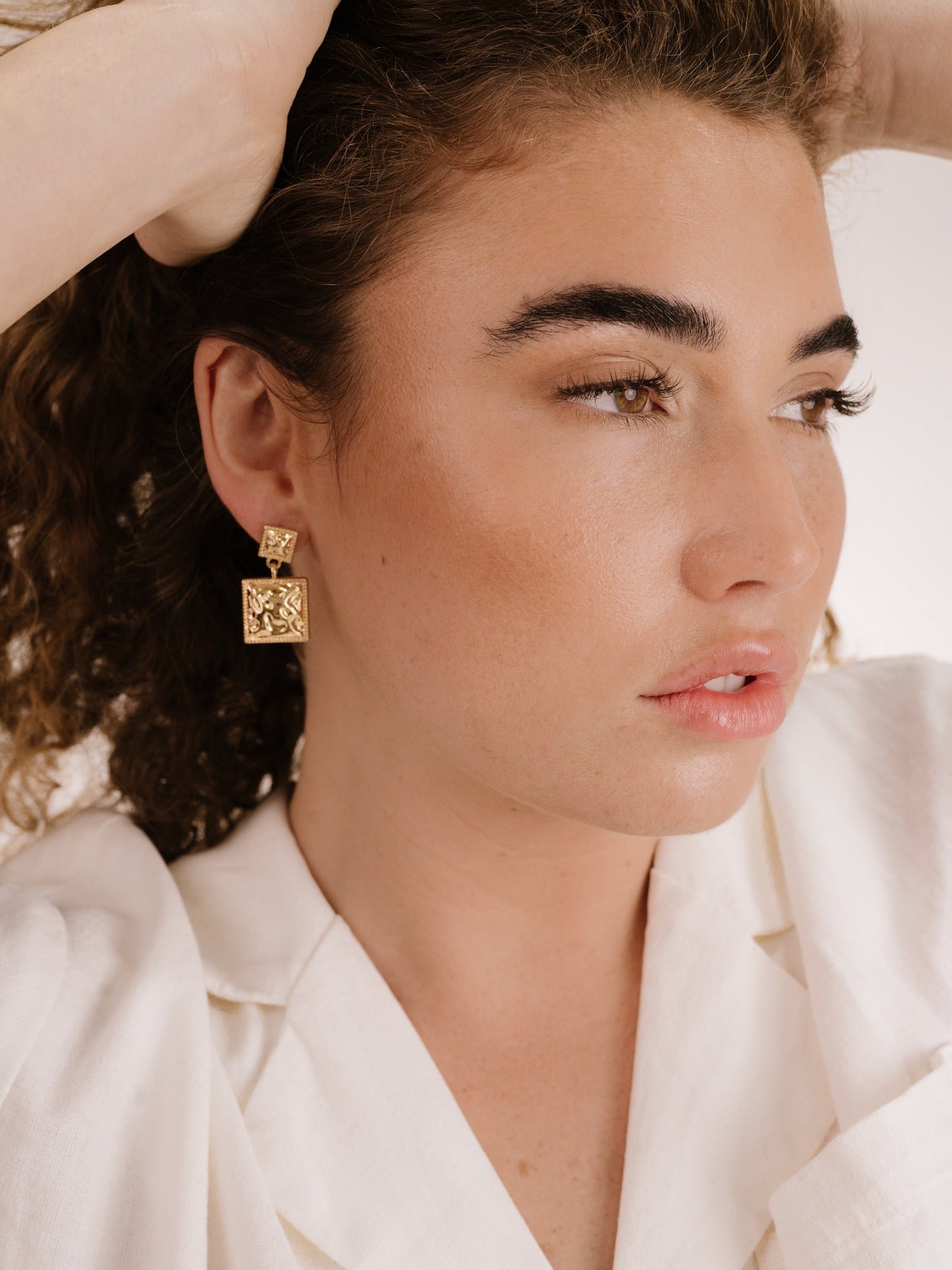 Repeated Square Dangle Earrings