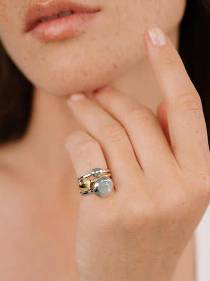 Polished Stacking Pebble Ring Set