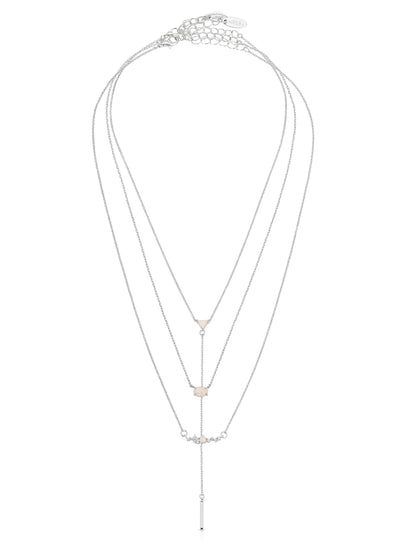 Layered Opal Lariat Necklace Set of 3