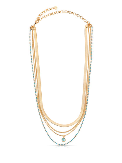 All the Chains Aqua Layered Necklace