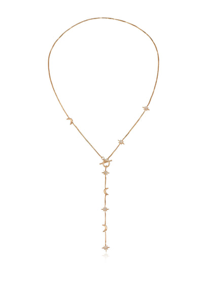 Delicate Celestial Lariat Necklace