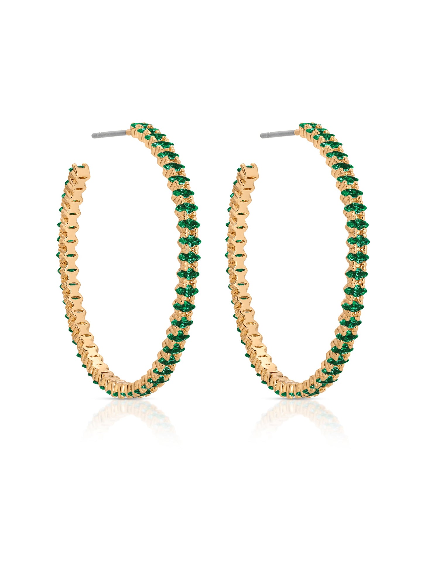 Emerald Marquise Hoops