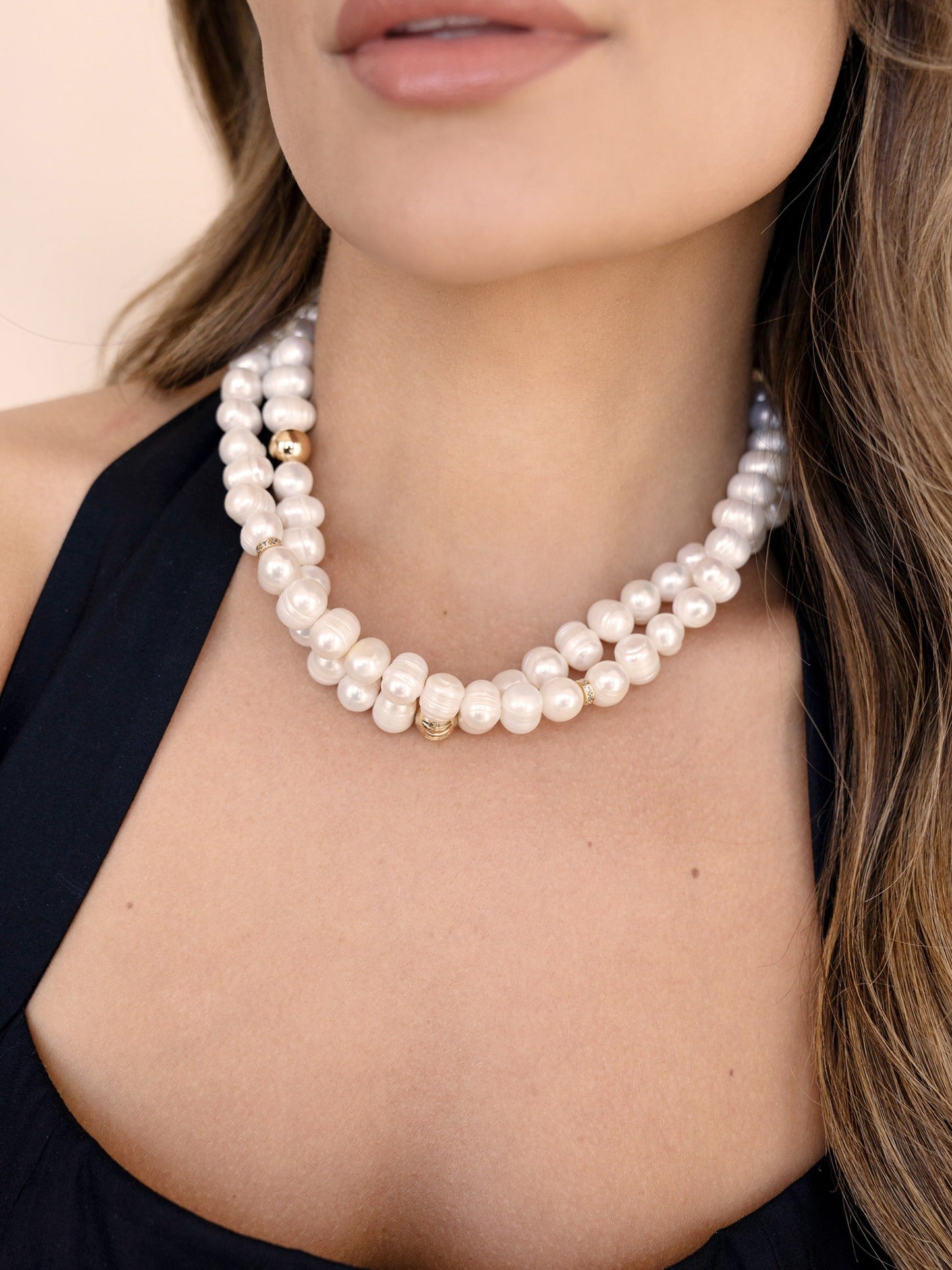 Double Strand Pearl Necklace