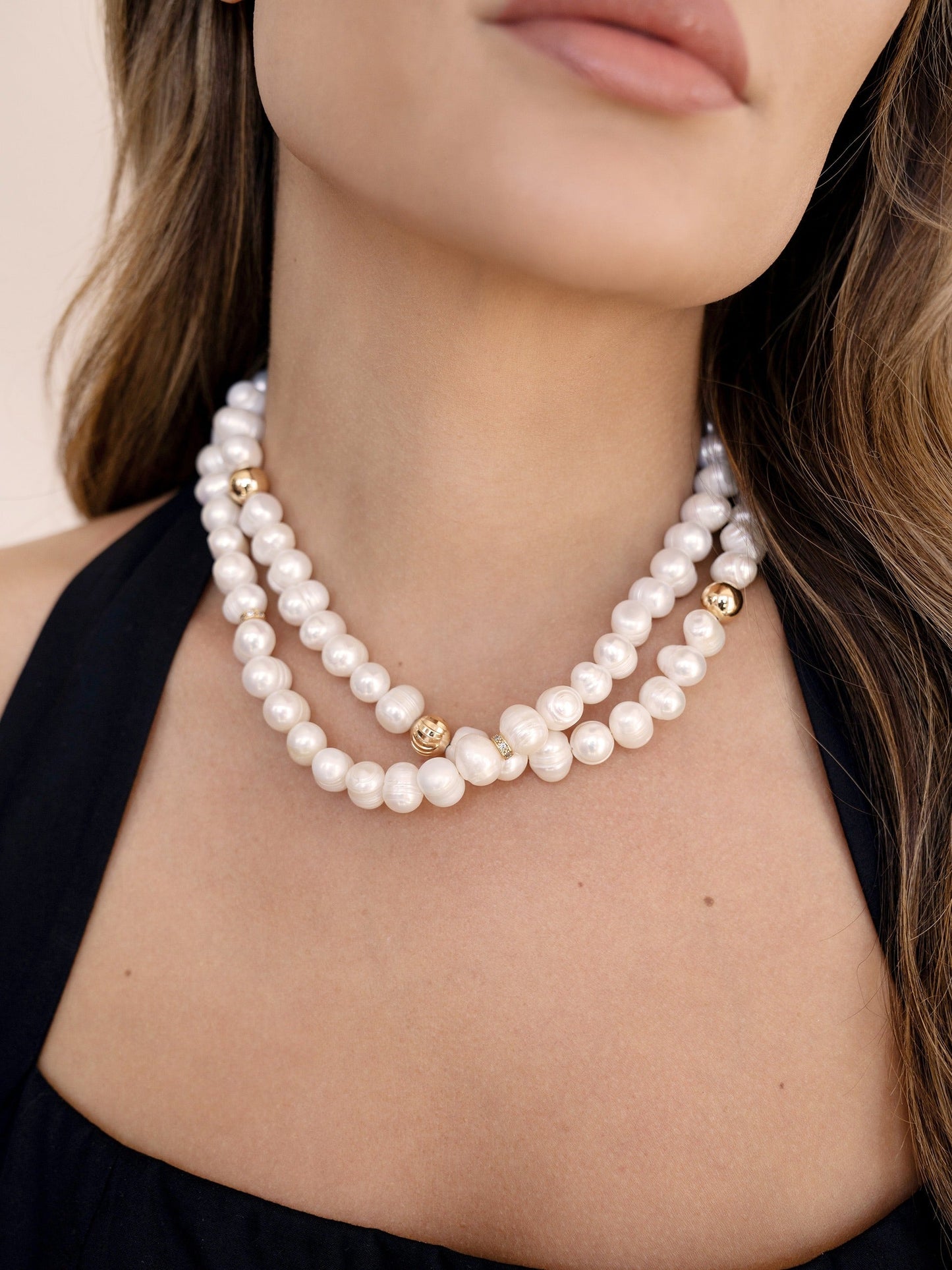 Double Strand Pearl Necklace