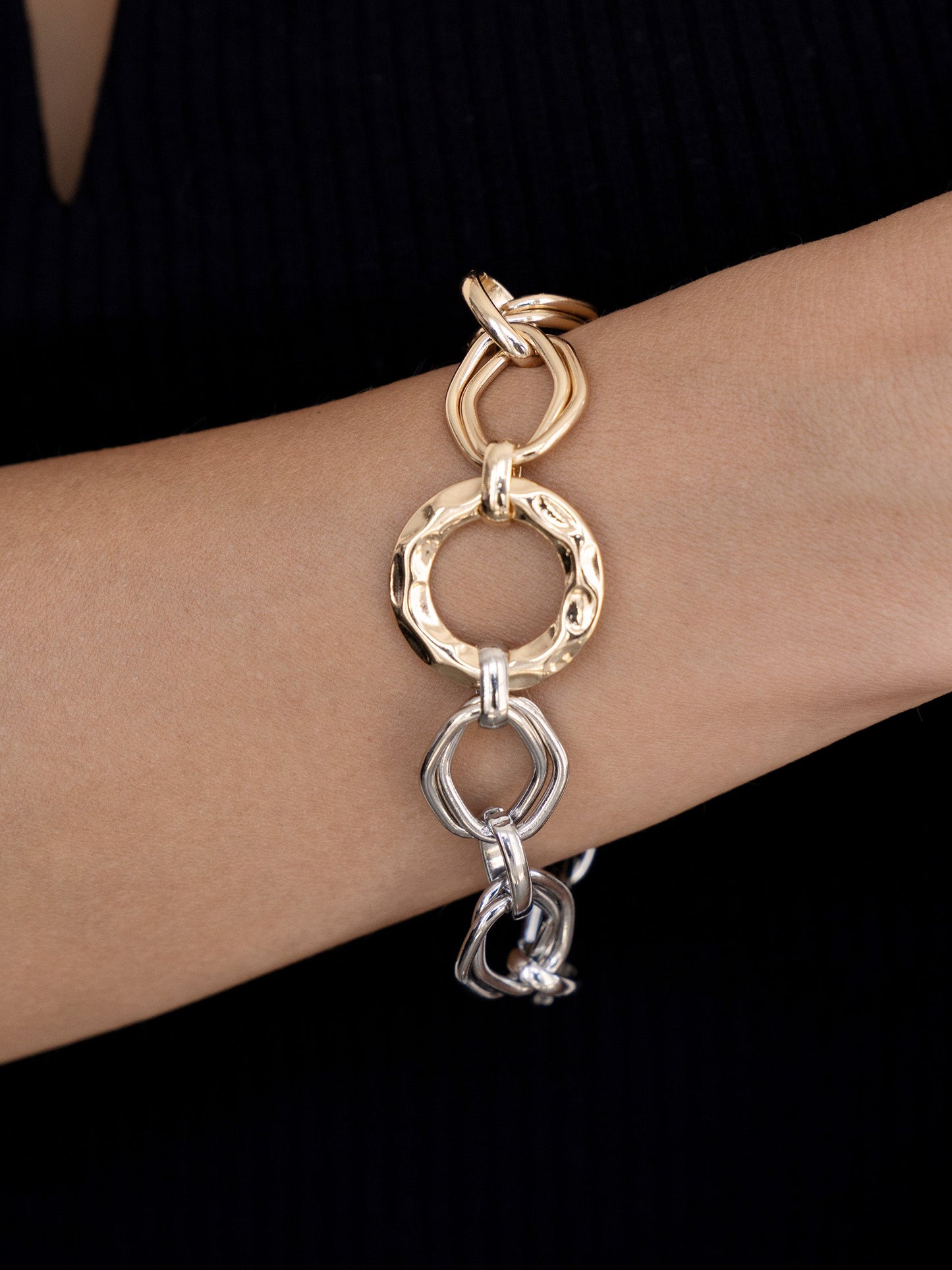 Mixed Metal Chain Link Bracelet