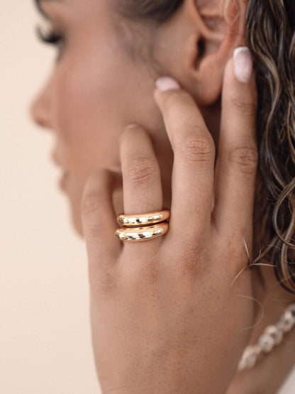 Modern Dome Ring Set