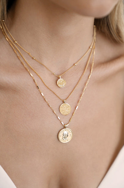 Three Coins Necklace Set