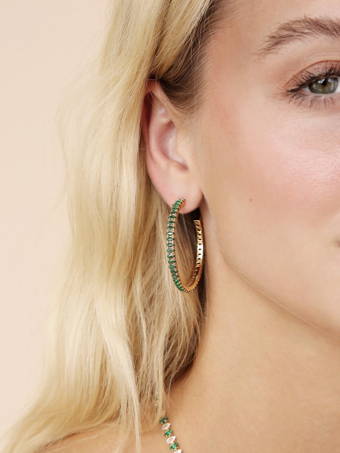 Emerald Marquise Hoops