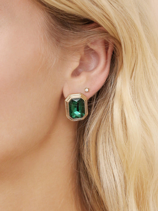 Emerald Deco Earrings