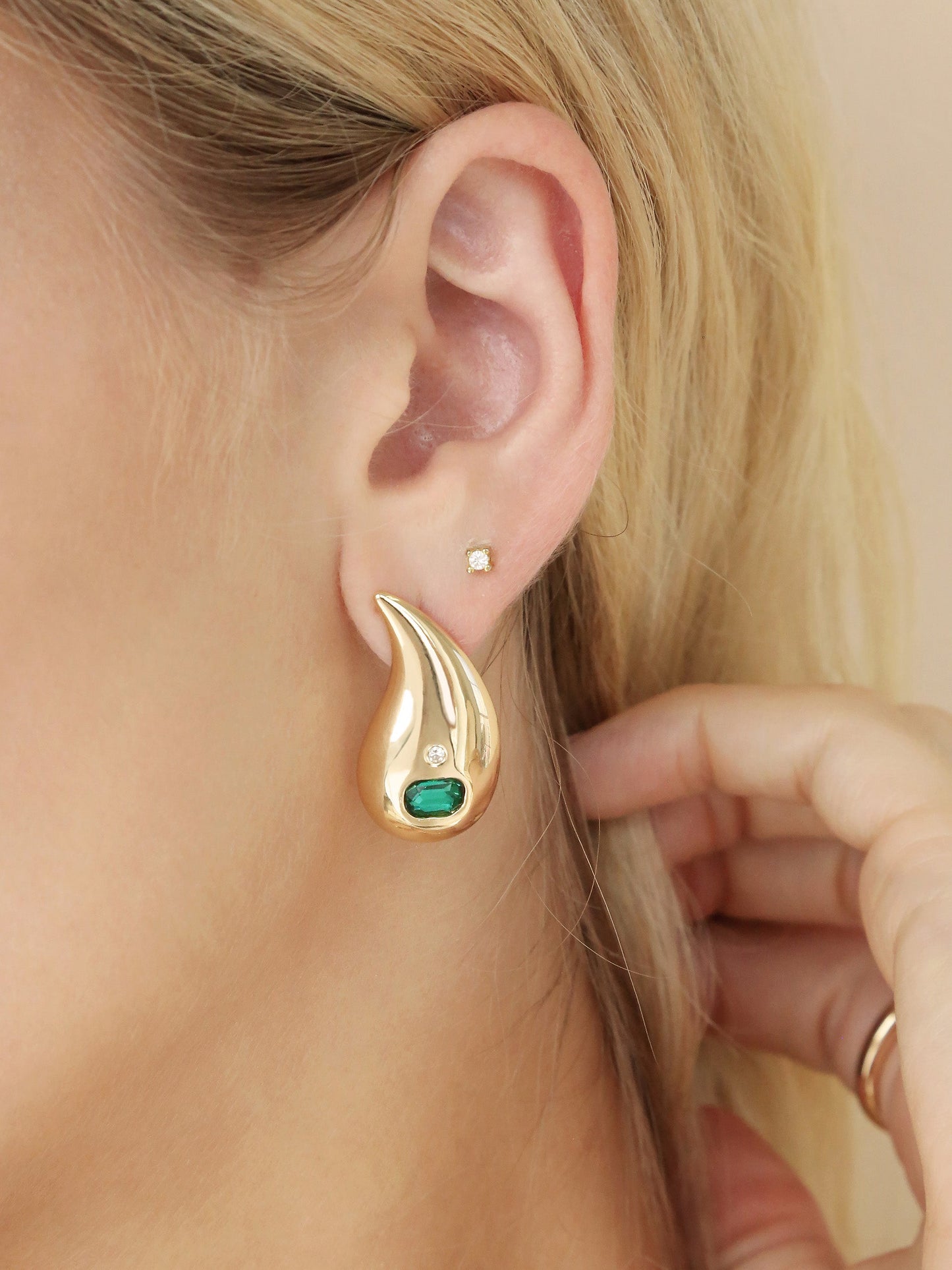 Emerald Droplet Earrings