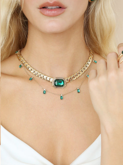 Emerald Deco Necklace