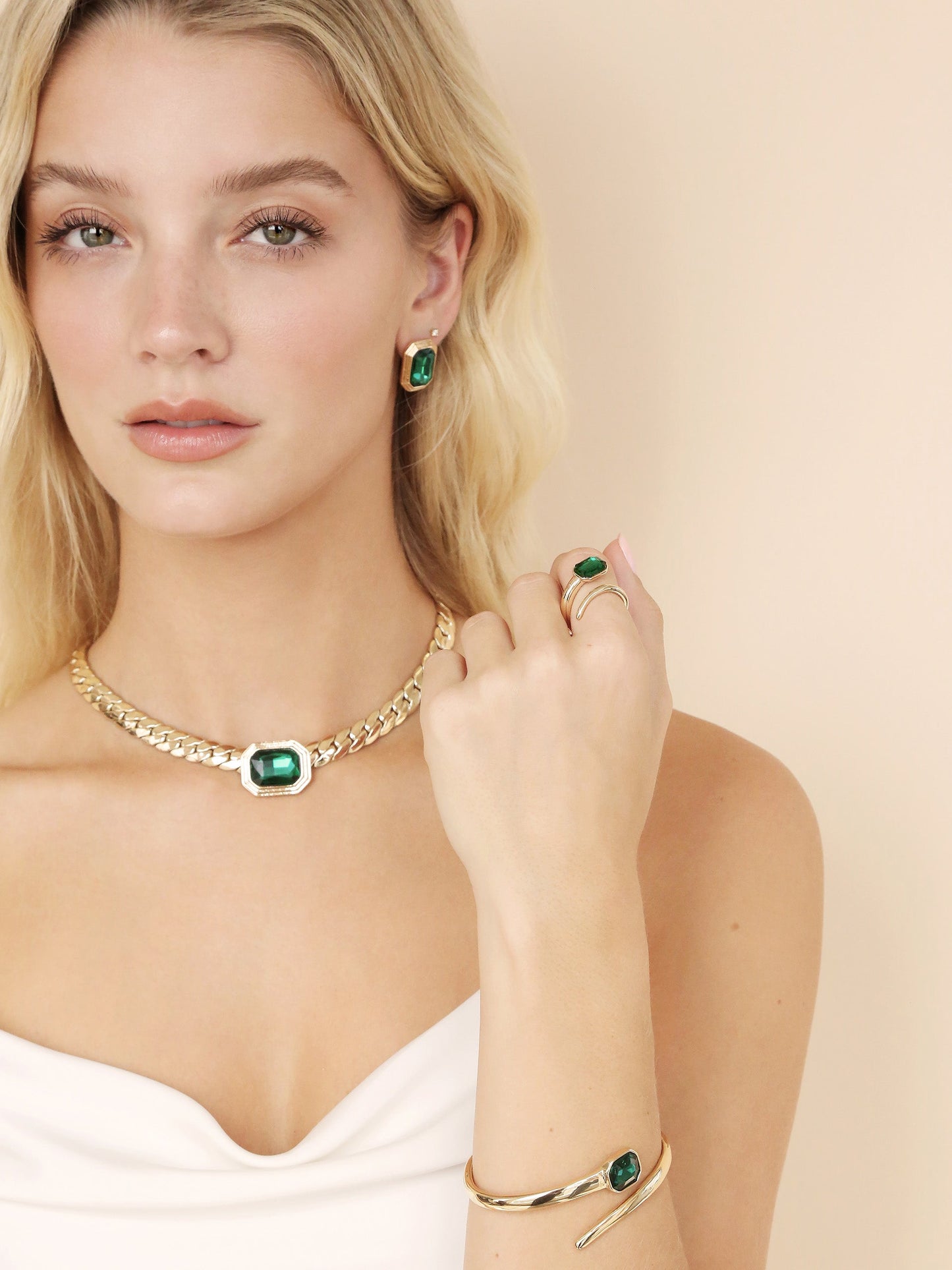 Emerald Deco Necklace