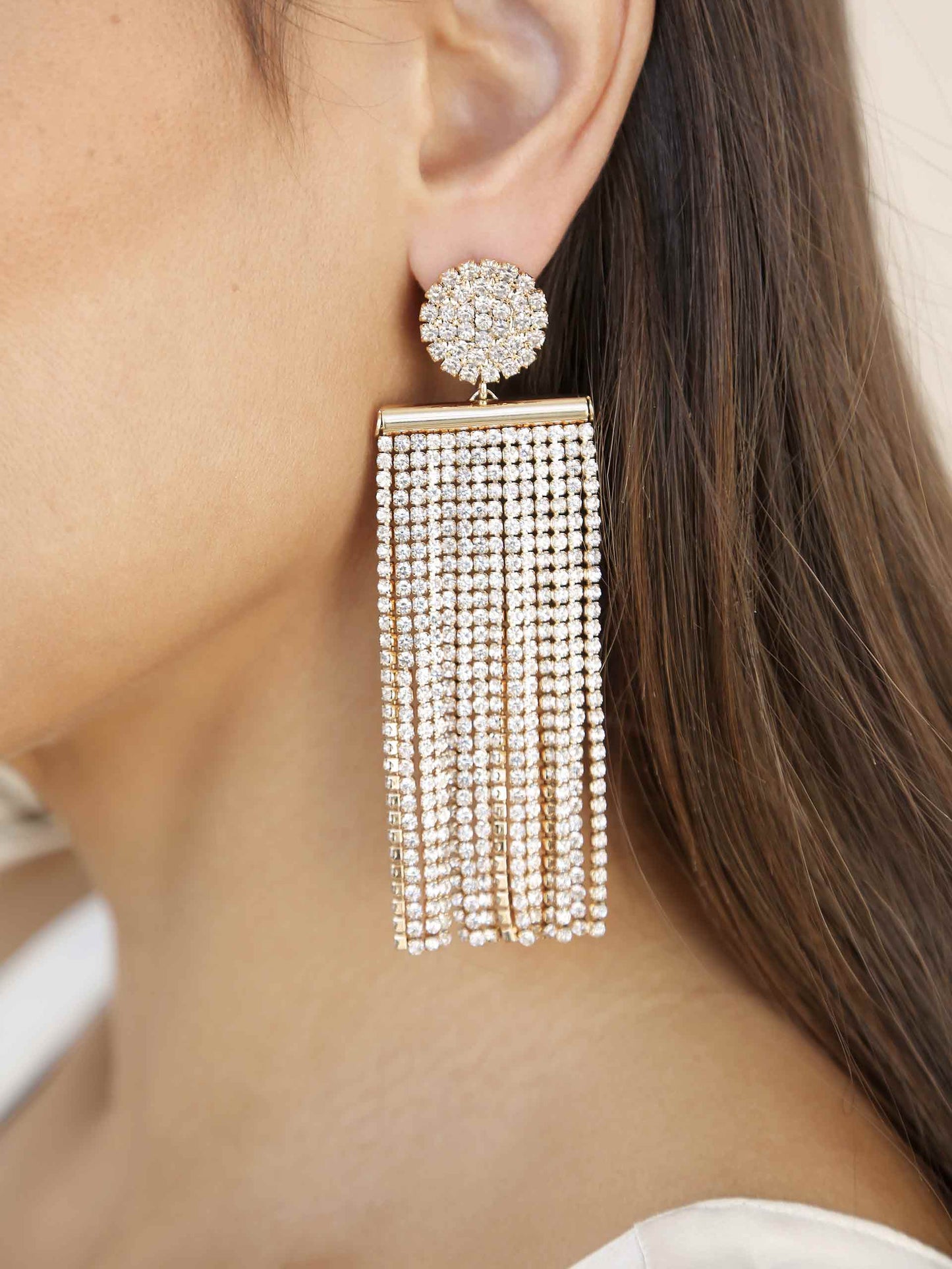 All the Movement Crystal Fringe Earrings