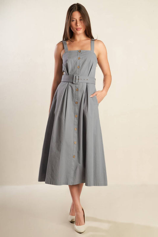 CALIFORNIA DREAMING WOVEN MIDI DRESS