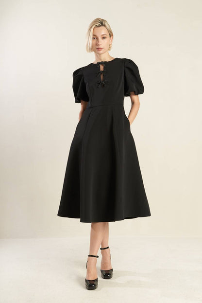 EFFORTLESS ELEGANCE WOVEN MIDI DRESS