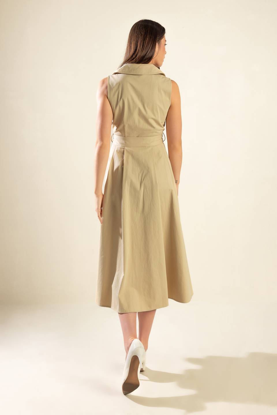 IDEAL APPROACH WOVEN MIDI DRESS