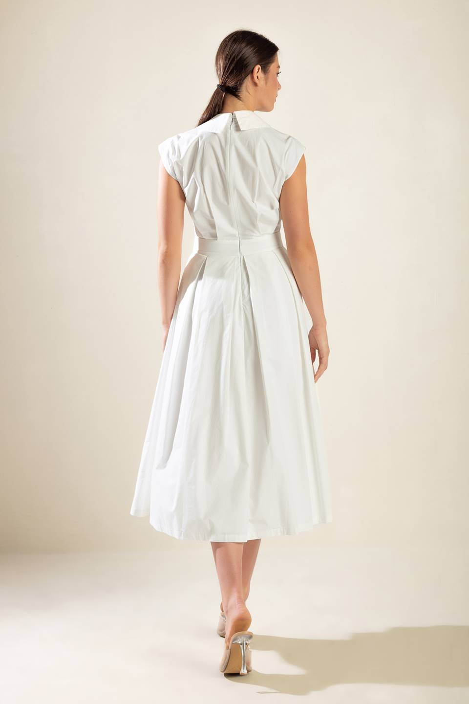 DREAMY IMPRESSION WOVEN MIDI DRESS