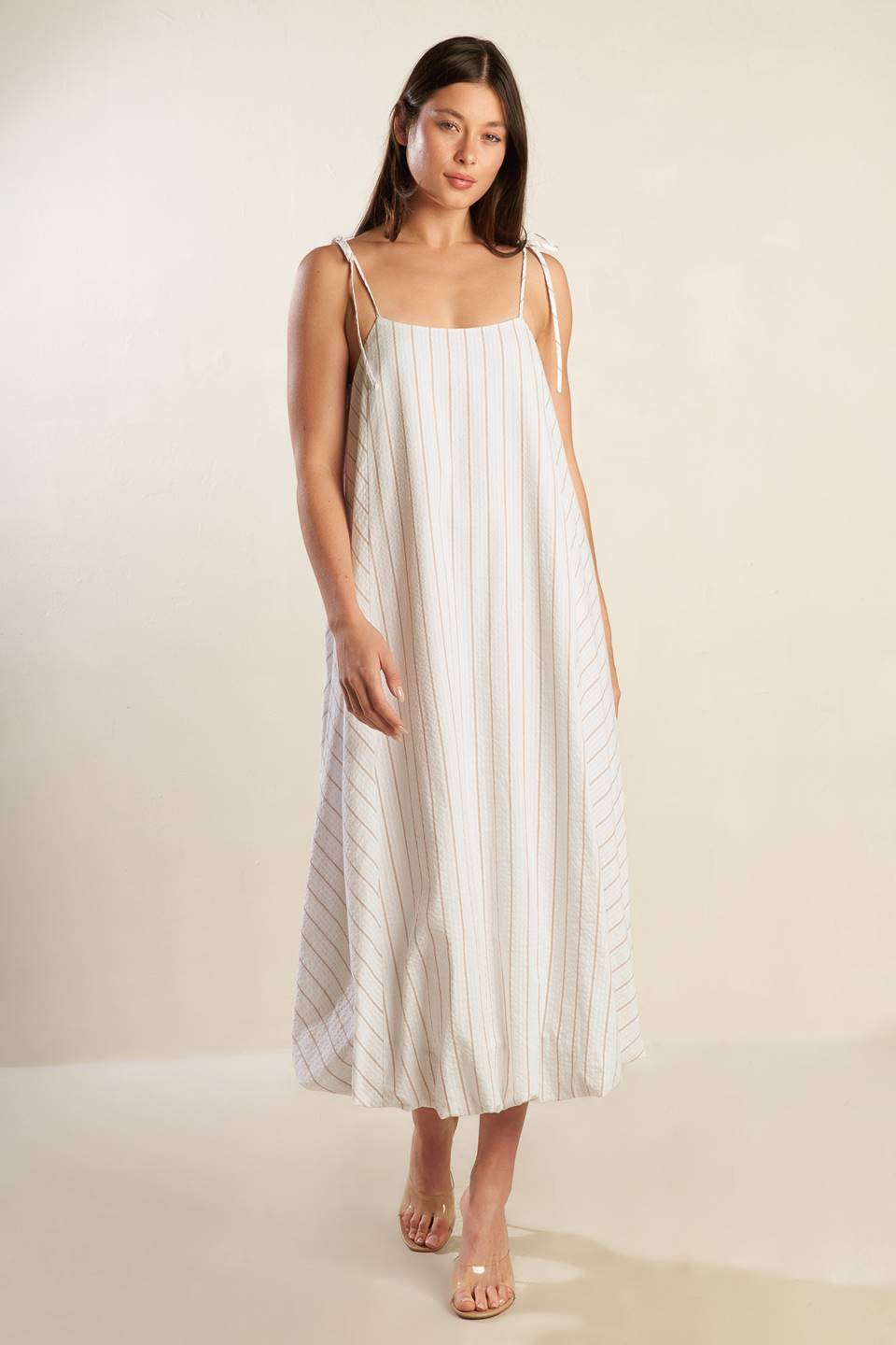 JUST WONDERING WOVEN MIDI DRESS