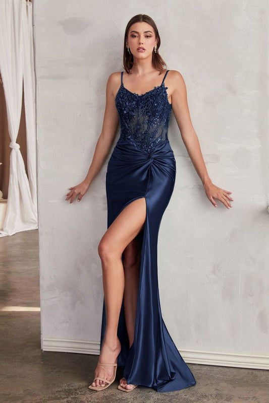 Flor Gown-Navy
