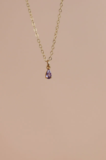 AMETHYST TEARDROP NECKLACE