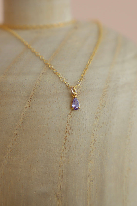 AMETHYST TEARDROP NECKLACE