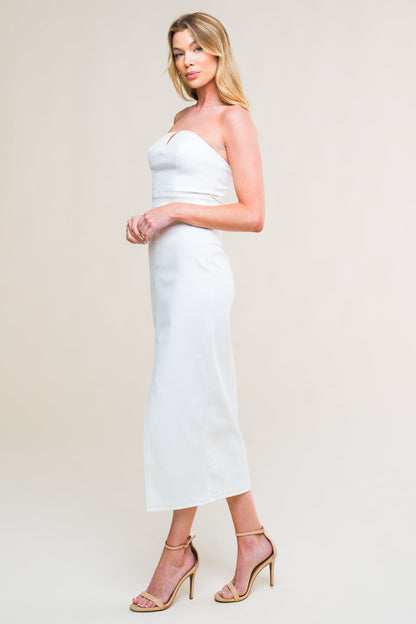 EASYGOING BEAUTY WOVEN TWILL MIDI DRESS