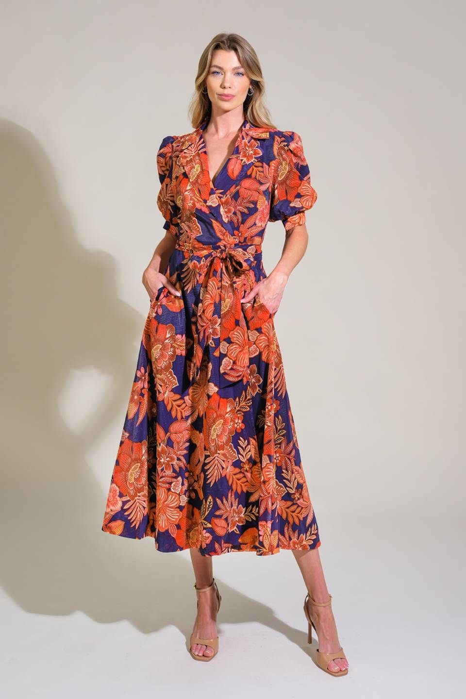 Kleid M schwarz hotsell floral orange