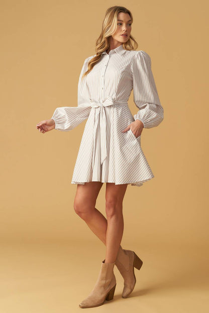 BEAUTY & STYLE WOVEN MINI DRESS