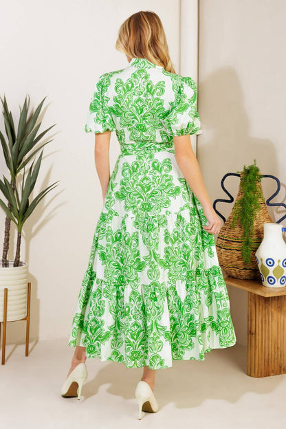 A SIGHT TO SEE WOVEN MIDI DRESS