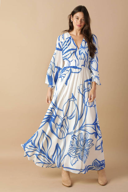 DANCING DEWDROPS WOVEN MAXI DRESS