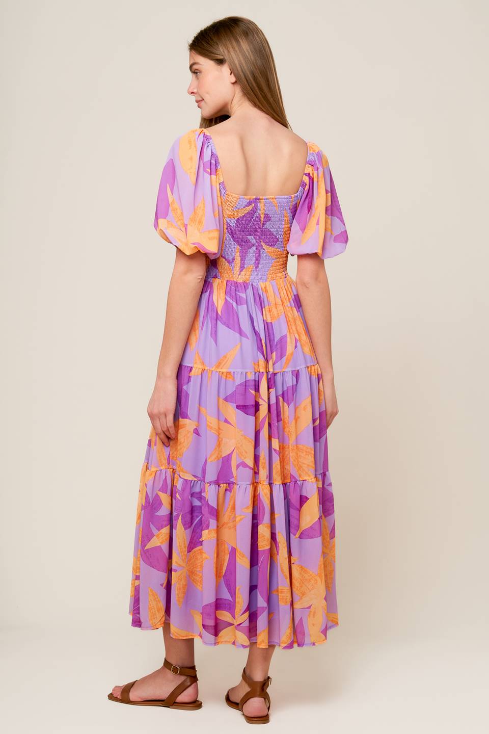 BLOOMING BRUNCH WOVEN MIDI DRESS