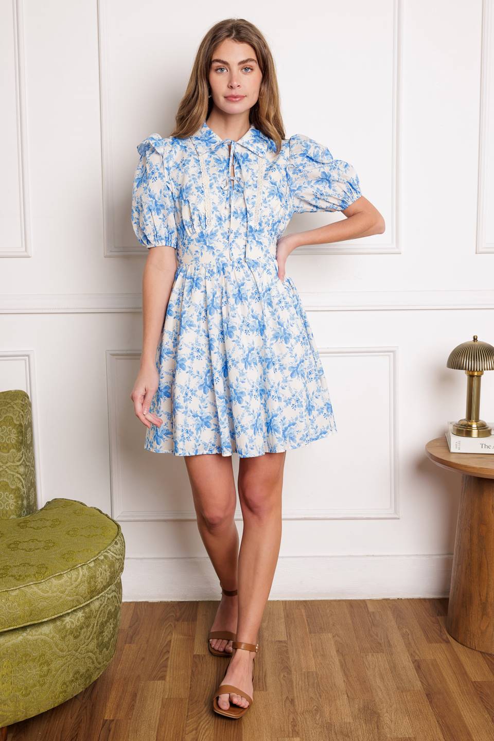 BLOOMING SHORES WOVEN MINI DRESS