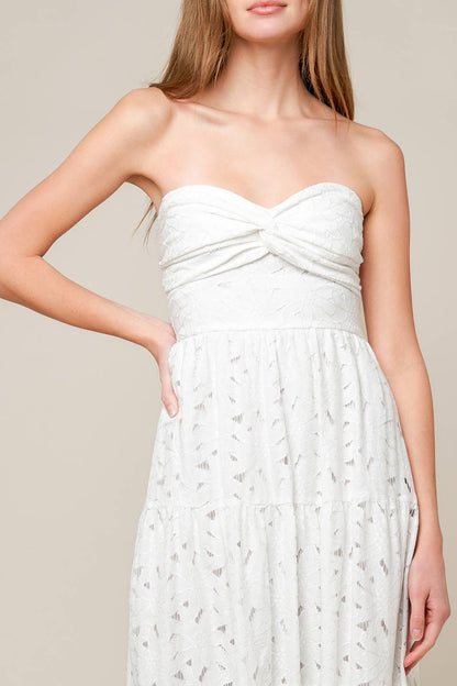 WISHING WELL WHITE WOVEN LACE MAXI DRESS