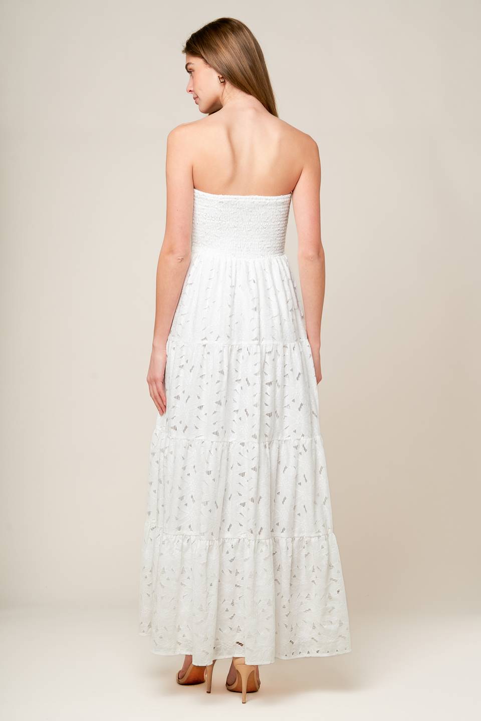 WISHING WELL WHITE WOVEN LACE MAXI DRESS