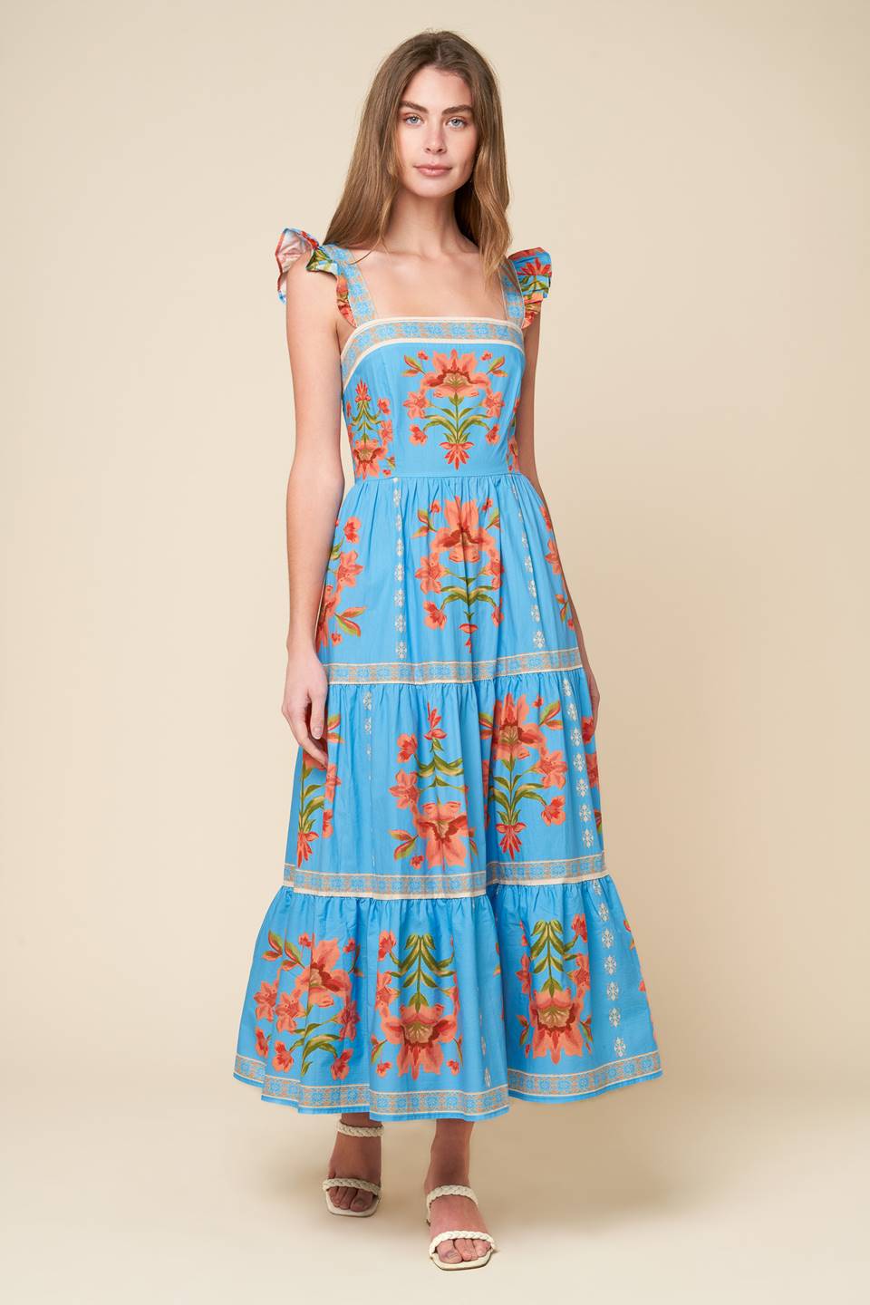 LOVELIEST MUSE WOVEN MIDI DRESS