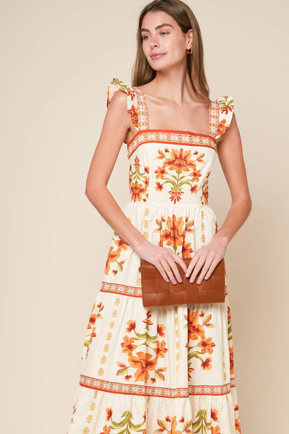 LOVELIEST MUSE WOVEN MIDI DRESS