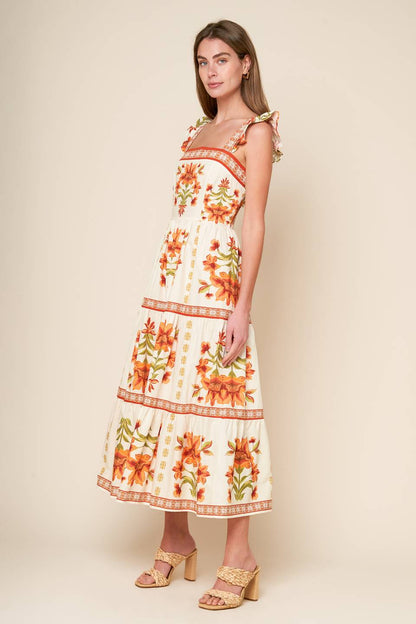 LOVELIEST MUSE WOVEN MIDI DRESS