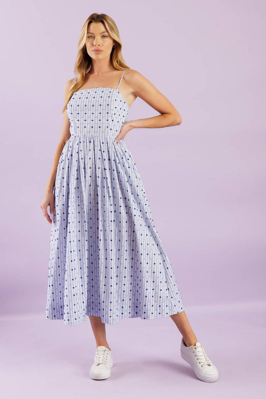 CHASE THE DAY WOVEN MIDI DRESS