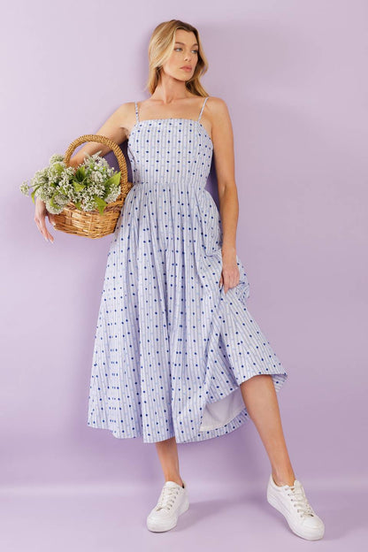 CHASE THE DAY WOVEN MIDI DRESS