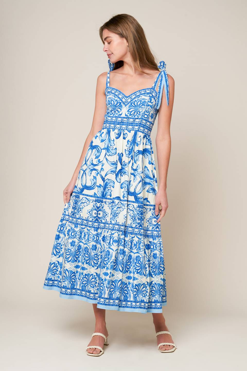 THE GARDEN'S SECRET WOVEN MIDI DRESS