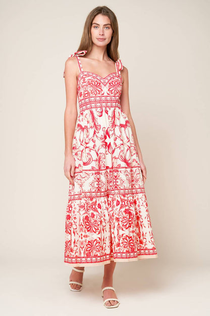 THE GARDEN'S SECRET WOVEN MIDI DRESS