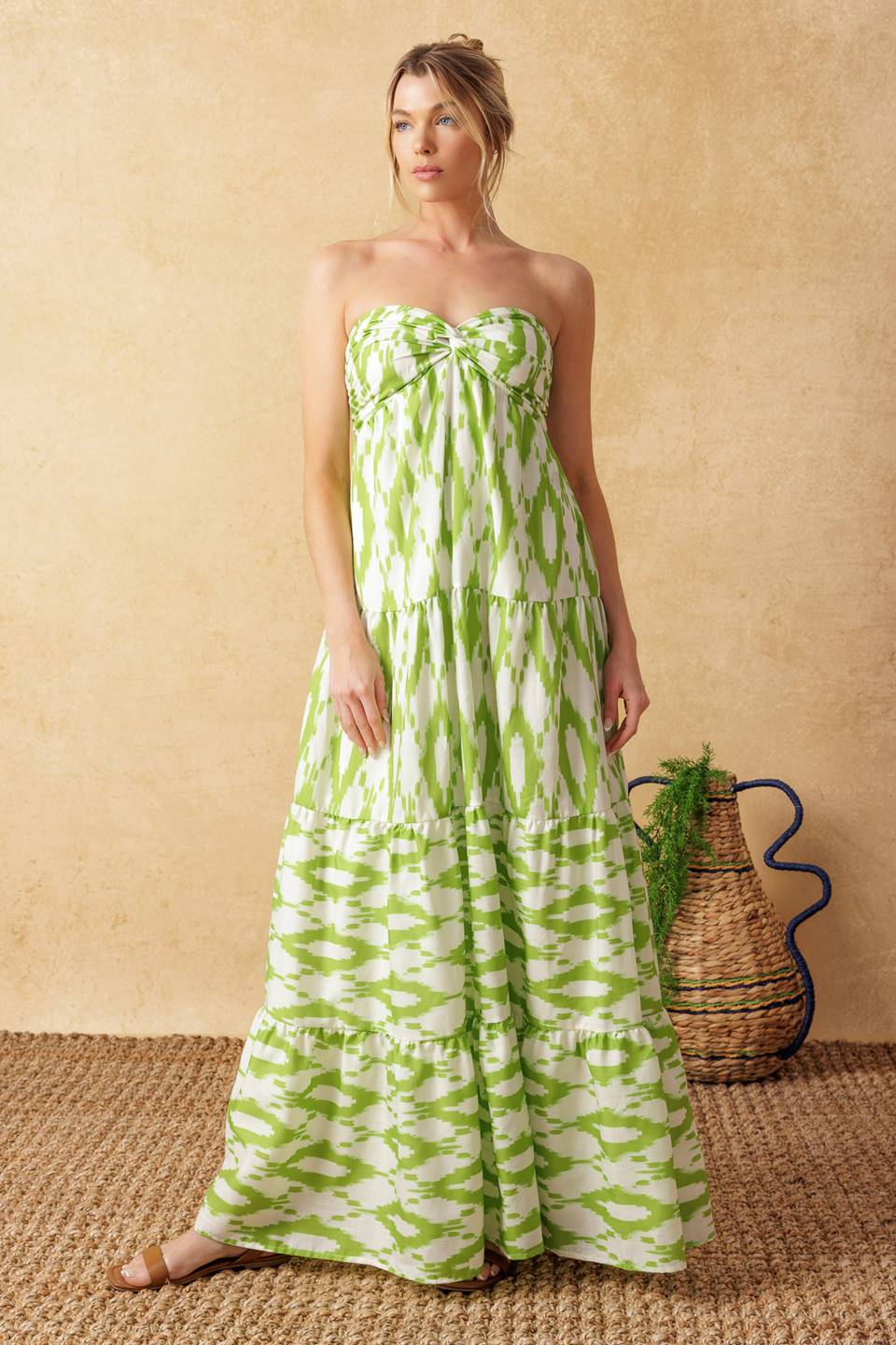 PETALS OF TIME WOVEN MAXI DRESS