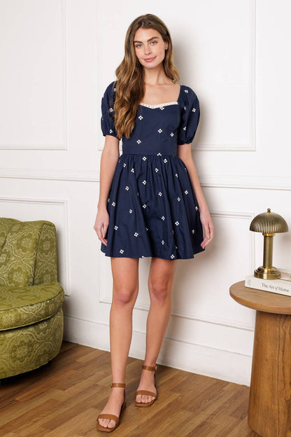 SEASIDE CHARM WOVEN MINI DRESS