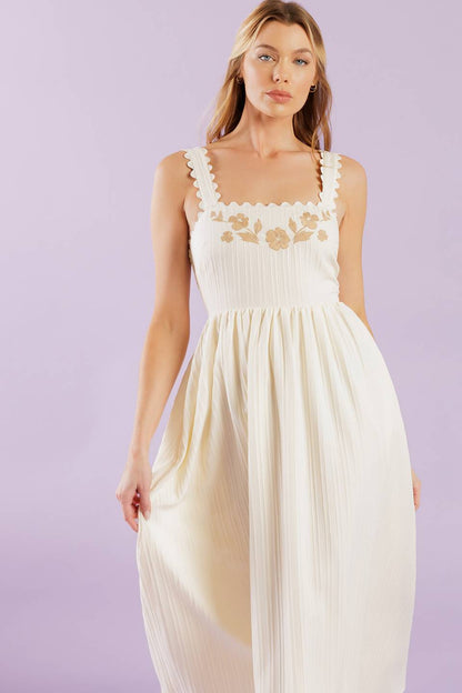 TOTAL CRUSH CREAM WOVEN MIDI DRESS