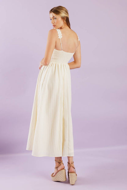 TOTAL CRUSH CREAM WOVEN MIDI DRESS