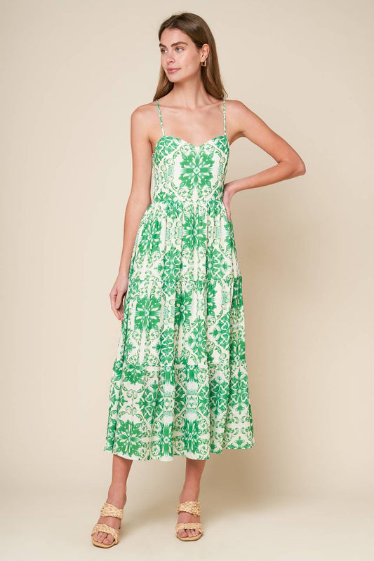 BEYOND ELEGANT WOVEN MIDI DRESS