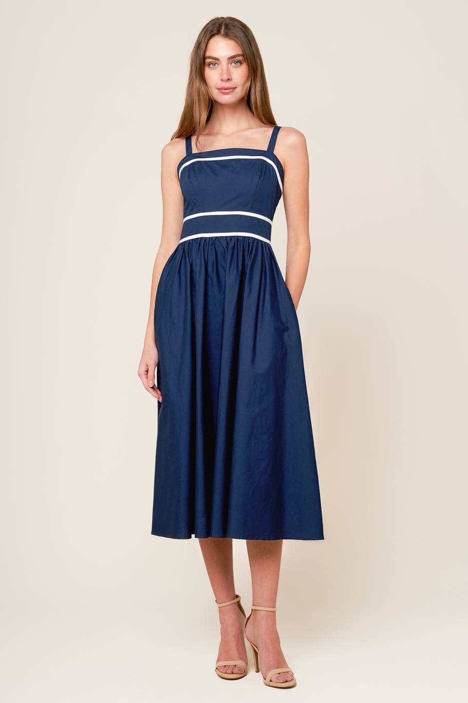 BUNCHES OF LOVE WOVEN MIDI DRESS