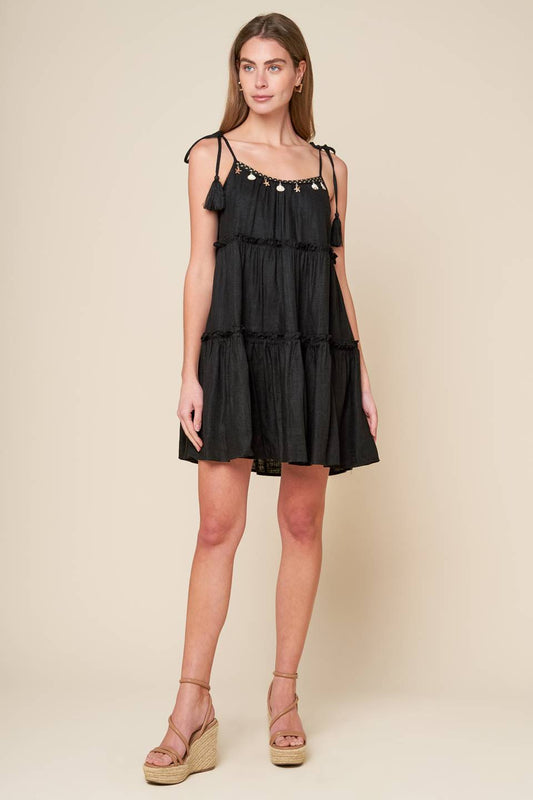 THROUGH THE ARBOR WOVEN MINI DRESS