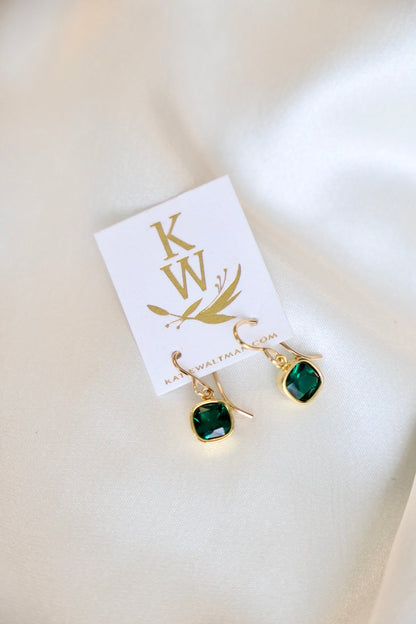 SQUARE BEZEL EARRINGS